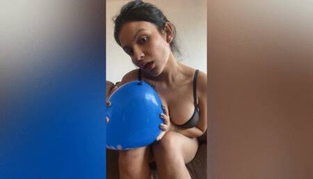 Blue balloon making out