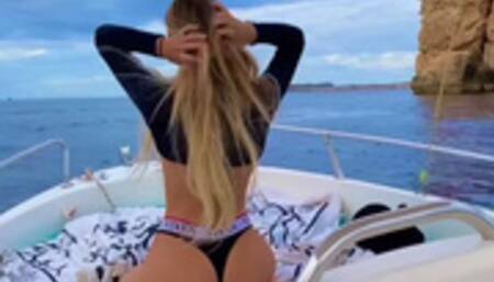 Outdoor sex on the boat Ibiza sea pussy adventures