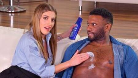 Svelte Skin Cream Sale's slut Silvia Dellai Gets Creamed by 2 Black Dudes in Epic DP