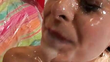 Allison star bukkake babe gets drenched