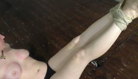 15 Minutes Stress Position  Challenge - Semi Suspension by ankles with tied toes for Any Twist  - Part 1 wmv HD