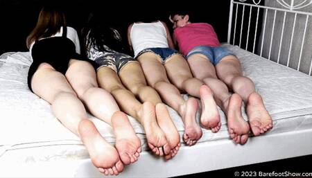 Wall of feet of Angelina, Galina, Lyana and Zlata (Part 5 of 6) #20230109