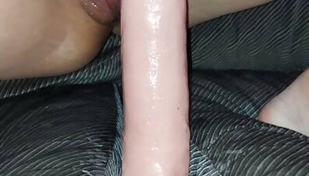 Young Slut Fucks Her Way To 9 Inch Big Daddy Dildo