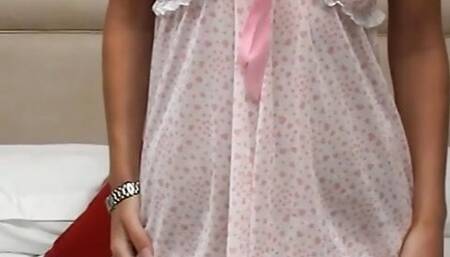 Stunning teen in colorful socks loves to tease