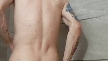 he masturbates in the shower