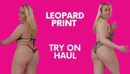 Leopard lingerie try on, nude video