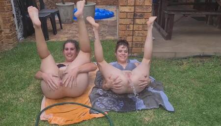 Two Friends ANAL Hosepipe Water Play