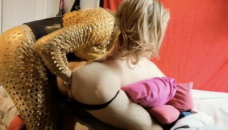 JUST HANDS FISTING DEEP AND DEEPER 10MINS GOLDEN CATSUIT AND HELPLESS SUB