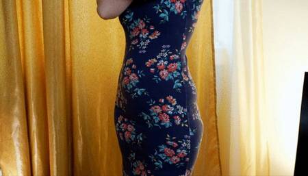 Flower dress, belly bloating and belly play after