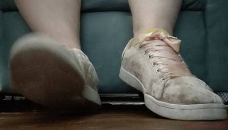 Pink Velvet Sneaker Domme Tease