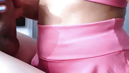 Blowjob with chearleader after school until Huge cum inside mouth