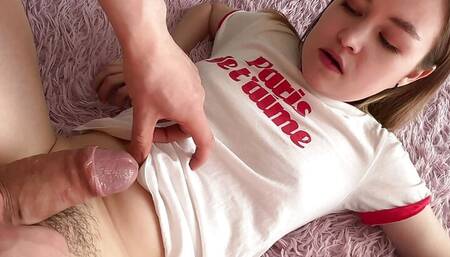 MY STEPSISTER IS TESTING MY HUGE DICK AND COMMENTING ON IT