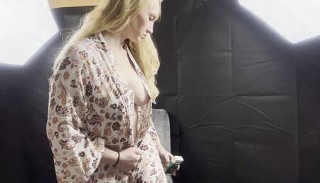 Smoking in my robe and nothing else