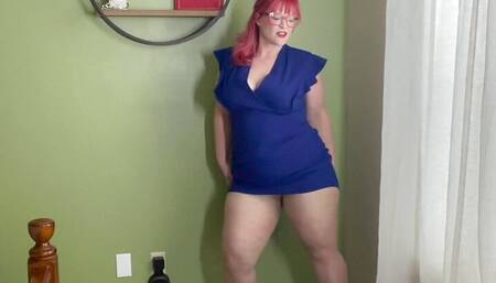 BBW Strips down in Heels and Nylons Jiggling her fat and showing off her curves Big Girls Are Best V190 (Full Video)