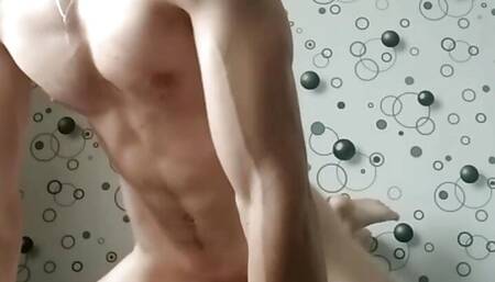 passionate couple sex with cum on back