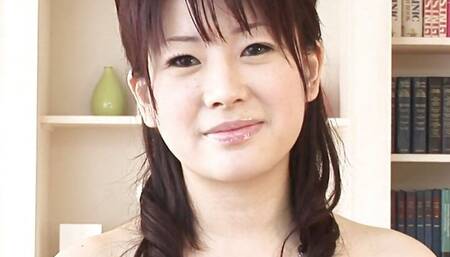Japanese brunette girl Hina Kawamura masturbating at home uncensored.