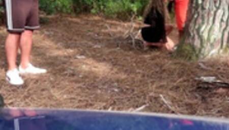 Real Amateur WIFE getting a FACIAL of a STRANGER in a PUBLIC RISKY PLACE ( CUCKOLD BOY WATCHING)