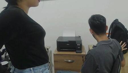 Horny teacher is fucked by her student in exchange for raising her grades CUM -MOUTH - Porn in Spanish