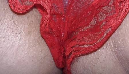 Big boobed BBW slut wife Milky Mari  showing to her cuckold husband her cheating creampie leaking from pussy