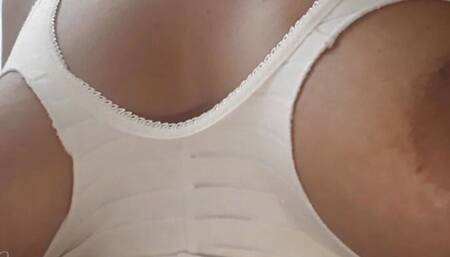 Lynda Luna wearing a nursing bra and squirting breast milk