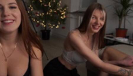 Sisters Mia and Bella decided to check which of their guys has a bigger dick