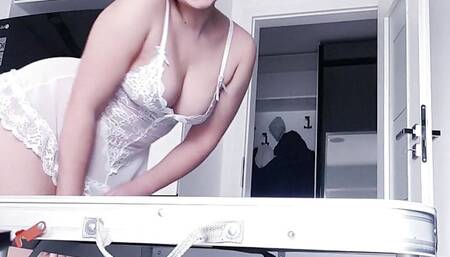 Indian virgin girl clit rubbing fucking herself in kitchen