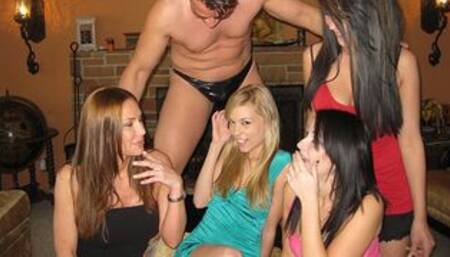 Petite Blonde Teen Rides Big Cock In Front Of Her College Sorority Sisters