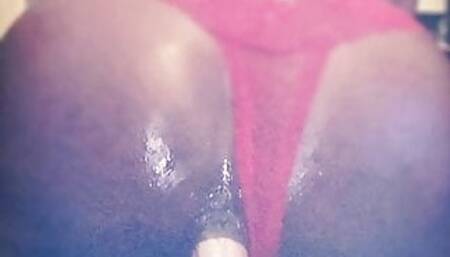 Black CD Red Thong