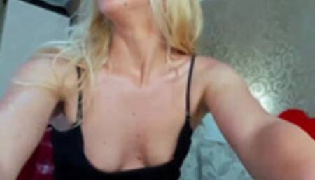 Broken Slut in fishnet tights bangs her pussy to cum on cam: Fingering, Moaning, Wand Massager