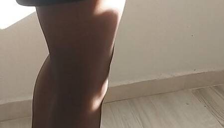 Elegant nylon stocking fetish in the sunlight