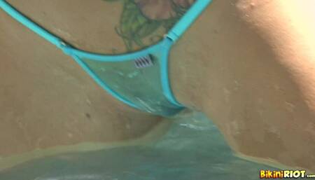 BikiniRiot - Jayden Jaymes - Sheer Turquoise Thong 2