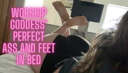Worship Goddess’ Perfect Ass and Feet in Bed