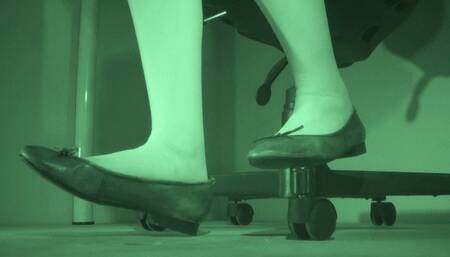 Tiny cock flat under Tanja's flat shoes - Cam 2