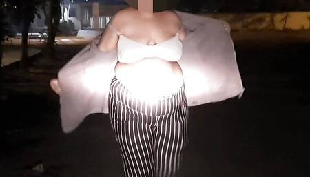 Public place topless on the road part 2