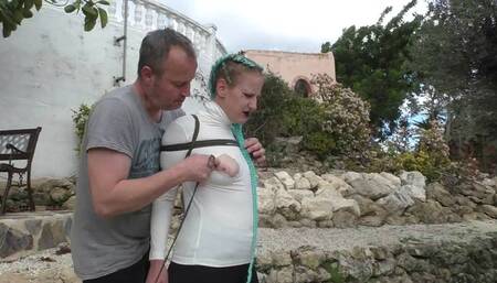 Xtremely Tight Cruel Predicament Bondage Walk Training in a public Park for Rija Mae - Part 1 wmv SD