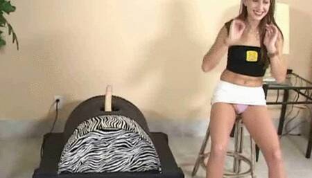 Cute Betty rides our fucking machine