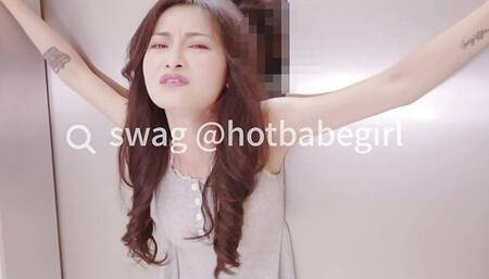 Asian Petite Gets Stuck in Elevator and Fucked with Creampie. SWAG.live DMX-0054