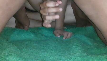 Milking my husban take my hand