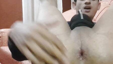 Teen boy Fucking his asshole with fingers