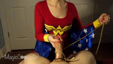 Wonder Woman uses her Magic Lasso to Tie my Cock — Halloween 2020