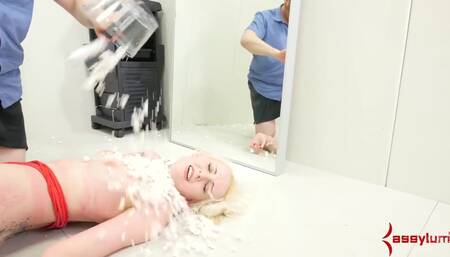 Rough anal fuck session for blonde teen