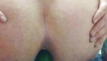 Sissy slut fucking cucumber