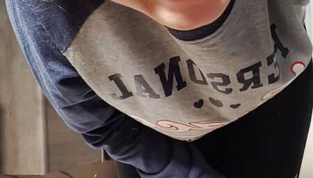 Big titted Indian Girl playing with herself in brothers bathroom