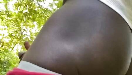 DL STROKING BBC OUT IN PUBLIC