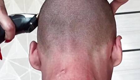 Old lady femdom shaving slave asmr long nails