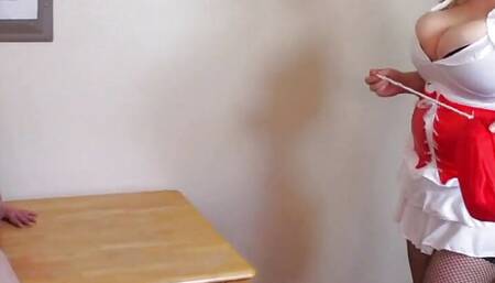 A busty BBW lesbian babe used by a Nurse with huge saggy tits