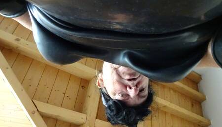 perv latex dress bessy condom and cum on rubber boot lick enjoys different dildos