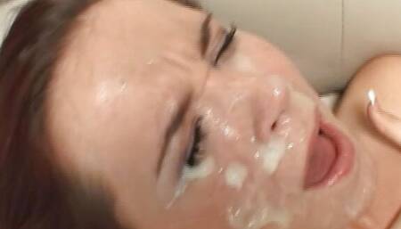 Sweet German teen gets destroyed by four hard and loaded cocks