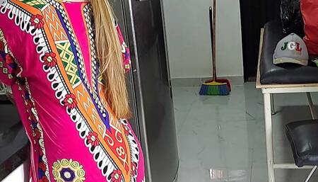 My horny neighbor sucks my dick in the kitchen