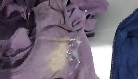 Cum on purple panties
